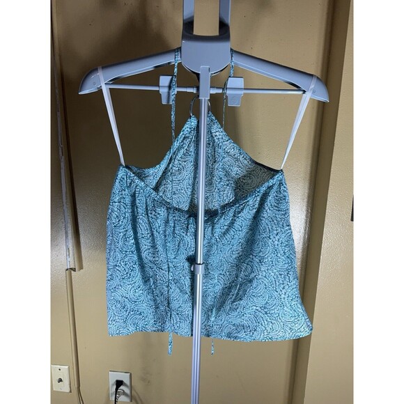 Michael Michael Kors Women's Size Petite Large Turquoise Printed Halter Top NWT - Picture 6 of 6